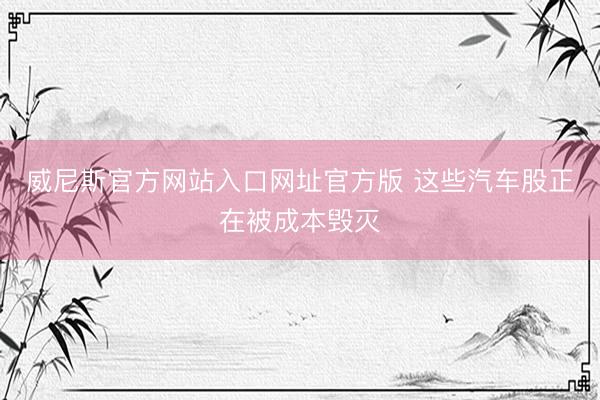 威尼斯官方网站入口网址官方版 这些汽车股正在被成本毁灭