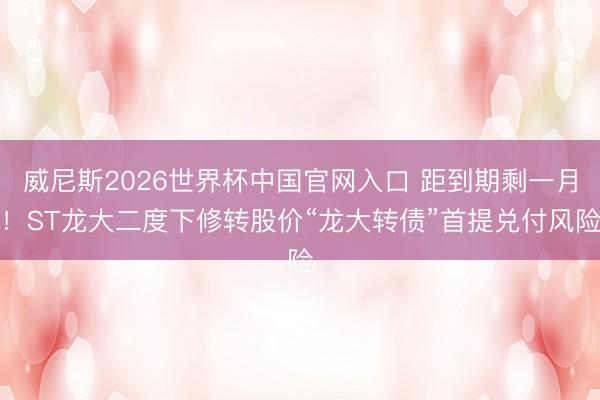 威尼斯2026世界杯中国官网入口 距到期剩一月！ST龙大二度下修转股价“龙大转债”首提兑付风险