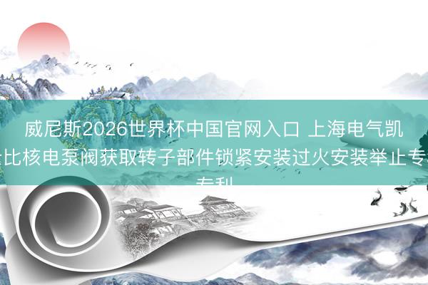 威尼斯2026世界杯中国官网入口 上海电气凯士比核电泵阀获取转子部件锁紧安装过火安装举止专利