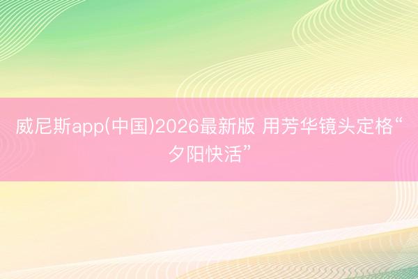 威尼斯app(中国)2026最新版 用芳华镜头定格“夕阳快活”